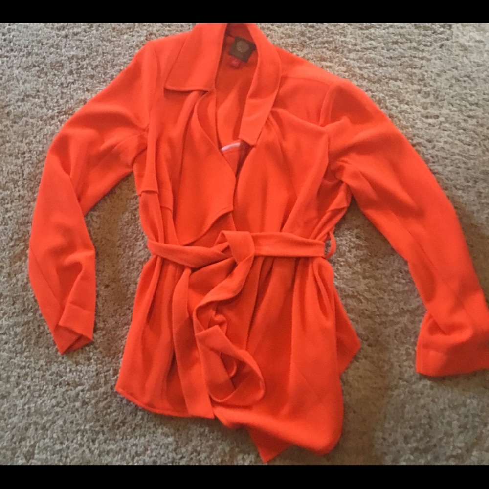 Blazer bright orange with belt tie